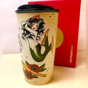 2015 Starbucks Mermaid Tattoo Ceramic Double Wall Travel Mug. New in Box.